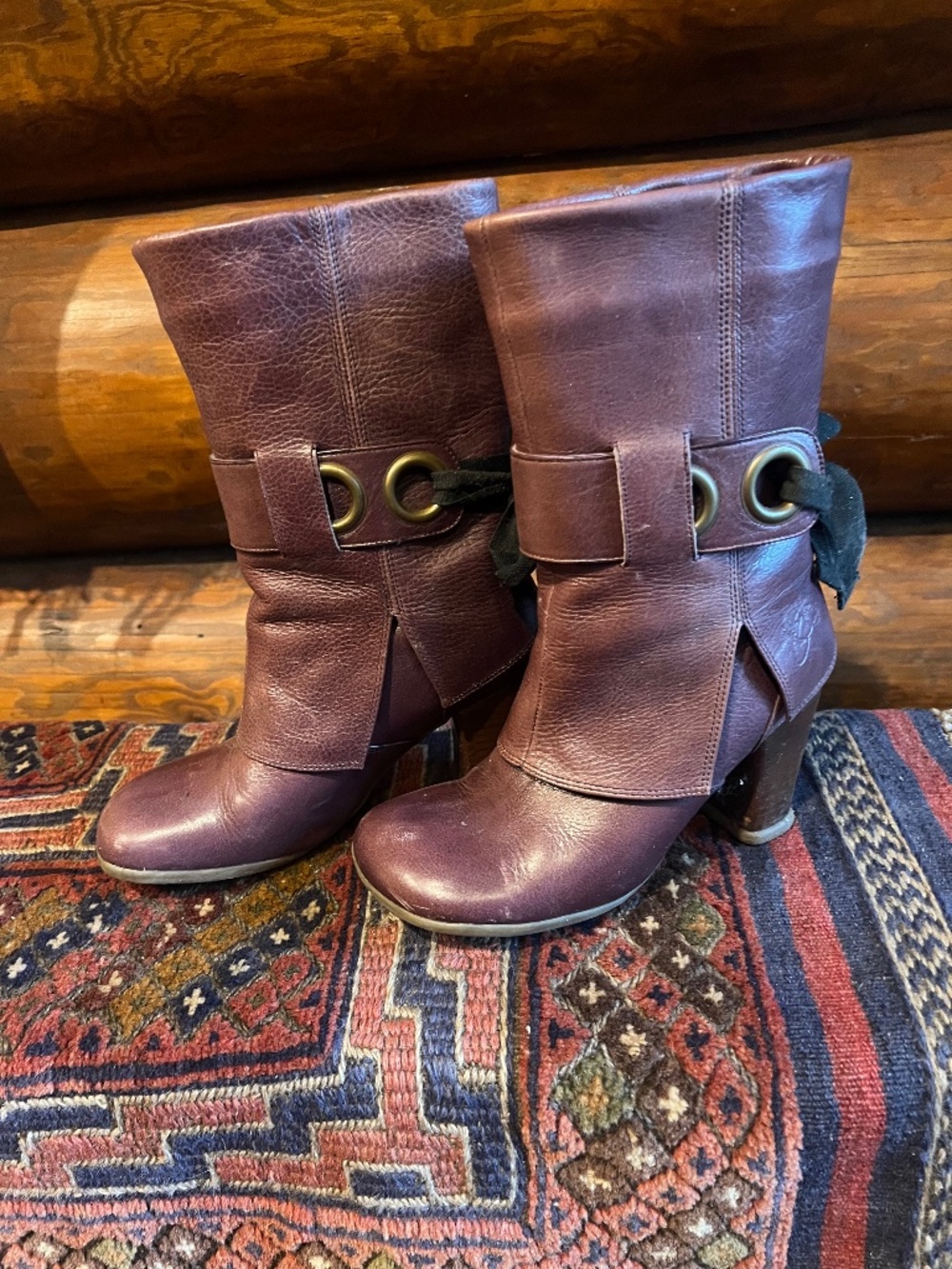 John Fluevog Purple Boots Size 7